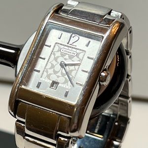 COACH stainless steel quartz analog display watch